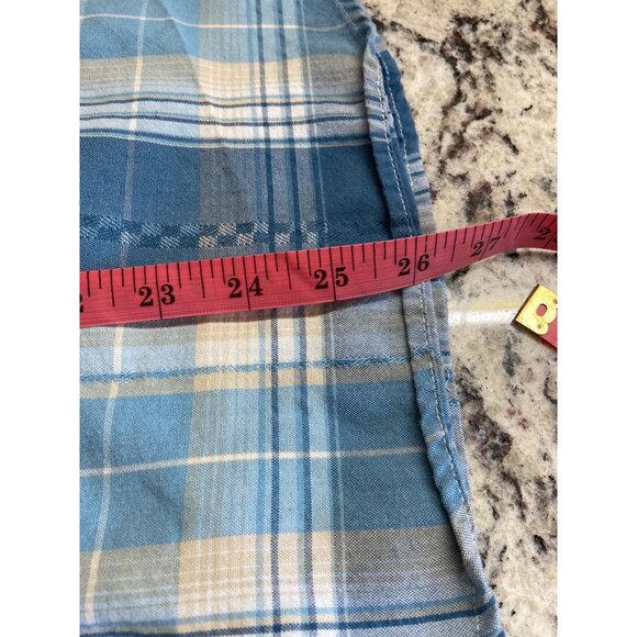 Alfred Dunner Women Shirt Medium Blue Plaid Long Sleeve ButtonUp Preppy Academia - Picture 8 of 8